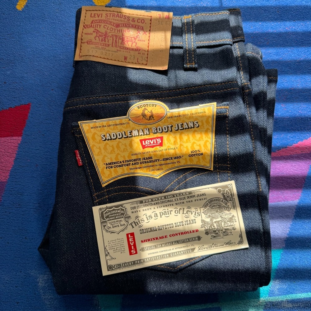 Vintage Levis Jeans Mens 29x34 (Fits 28x34) 517 Bootcut 80s Made in USA DEAD